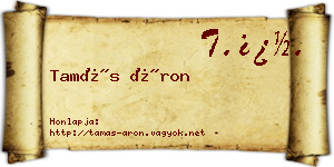 Tamás Áron névjegykártya